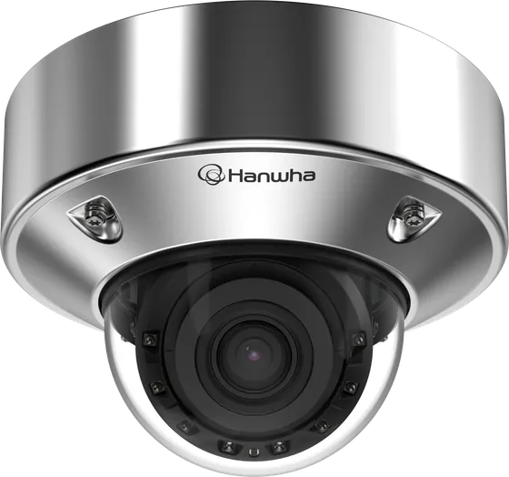 Hanwha X Series stainless steel AI vandal dome camera