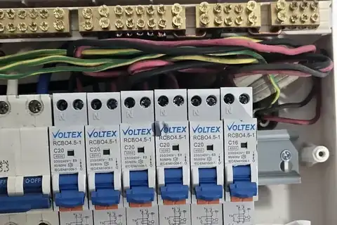 A new switchboard with safety switches and neat wiring
