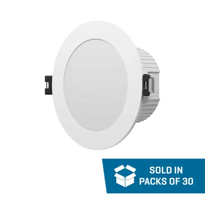 30 PACK- UTAH 8W - IP54 Integrated Driver LED Downlight - CCT Tricolour - 90mm cutout, Voltex, supplied and installed in Alice Springs