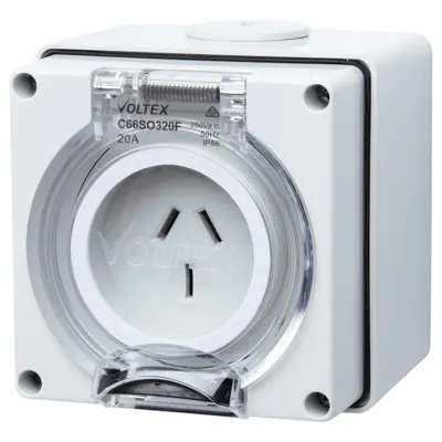Socket Outlet 3 Flat Pin 250V 20A, Voltex, supplied and installed in Alice Springs