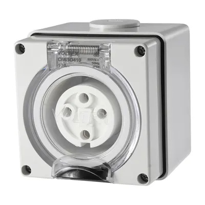 Socket Outlet 4 Pin 500V 10A, Voltex, supplied and installed in Alice Springs