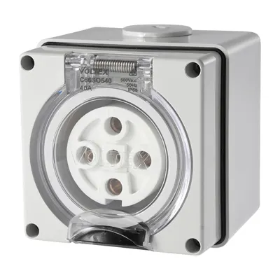 Socket Outlet 5 Pin 500V 40A, Voltex, supplied and installed in Alice Springs