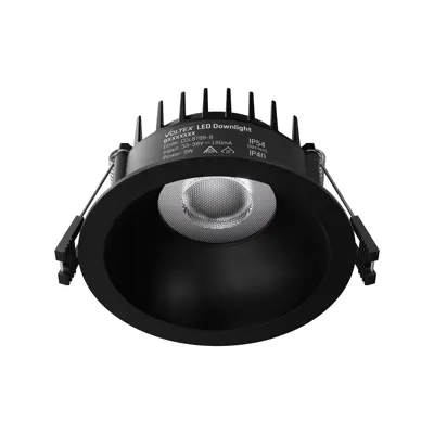 Roma 8W - IP54 External Driver COB LED Downlight - CCT Tricolour - 86mm to 89mm Cutout - Matte Black, Voltex, supplied and installed in Alice Springs
