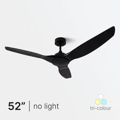 52" Black DC Ceiling Fan with Remote (No Light), Voltex, supplied and installed in Alice Springs