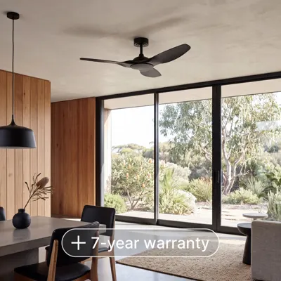 48" Black DC Ceiling Fan With Remote (No Light), Voltex, supplied and installed in Alice Springs