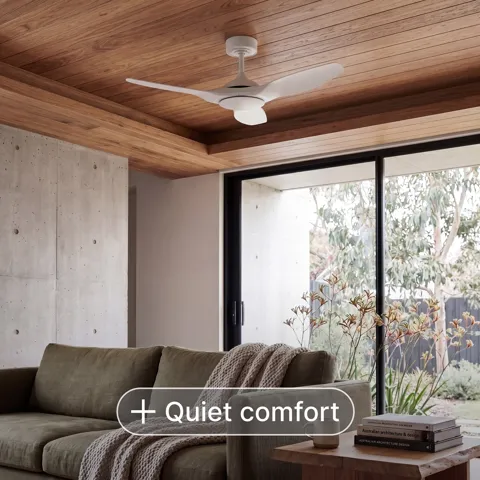 48" White DC Ceiling Fan With Remote (No Light), Voltex, supplied and installed in Alice Springs