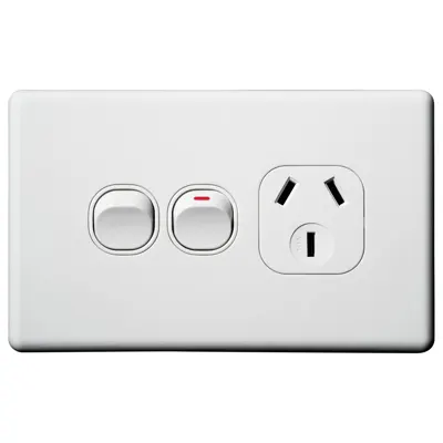Classic Single Power Outlet with Extra Switch 250V 10A, Voltex, supplied and installed in Alice Springs