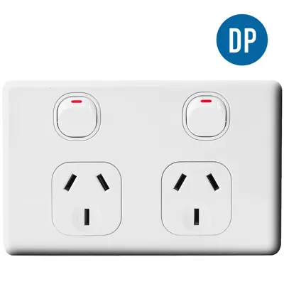 Classic Double Pole Double Power Outlet 250V 10A, Voltex, supplied and installed in Alice Springs