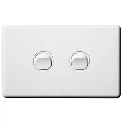 Classic Horizontal 2 Gang Switch 250V 16A, Voltex, supplied and installed in Alice Springs