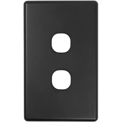 Classic Matte Black 2 Gang Switch Plate, Voltex, supplied and installed in Alice Springs