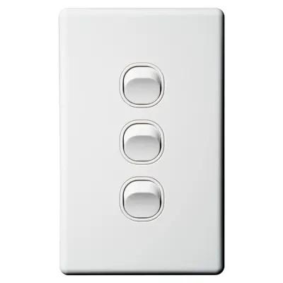 Classic 3 Gang Switch 250V 16A, Voltex, supplied and installed in Alice Springs