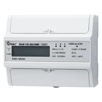 DIN RAIL KWH Meter Three Phase NMI Approved, Voltex, supplied and installed in Alice Springs
