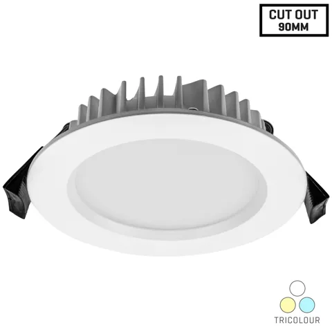 Barcelona 13W LED Downlight - CCT Tricolour - White - 90mm, Voltex, supplied and installed in Alice Springs