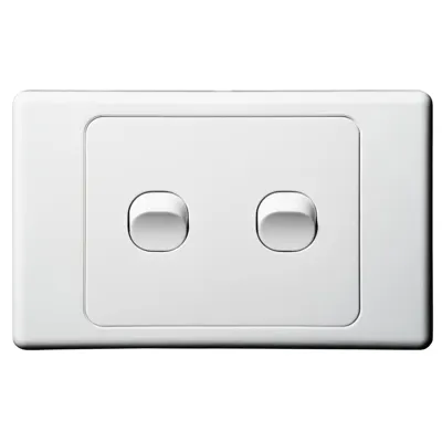 Original Horizontal 2 Gang Switch 250V 16A, Voltex, supplied and installed in Alice Springs