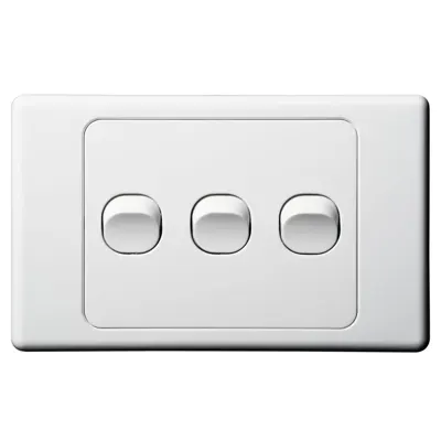Original Horizontal 3 Gang Switch 250V 16A, Voltex, supplied and installed in Alice Springs