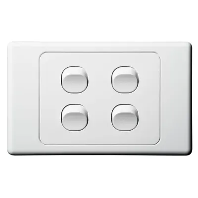 Original Horizontal 4 Gang Switch 250V 16A, Voltex, supplied and installed in Alice Springs