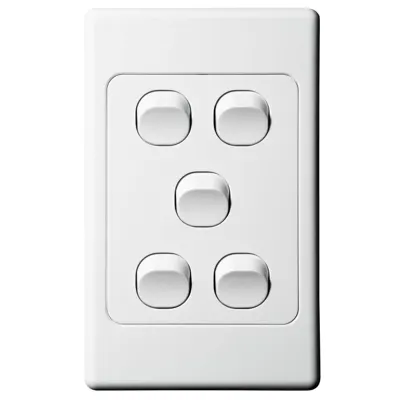 Original 5 Gang Switch 250V 16A, Voltex, supplied and installed in Alice Springs