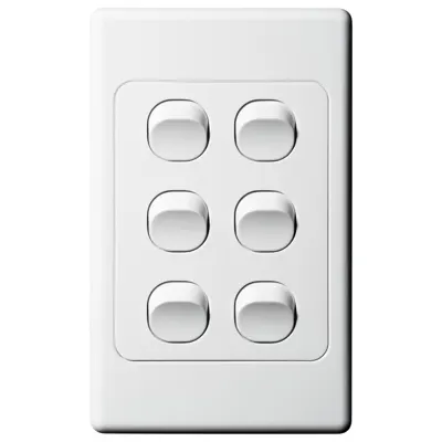 Original 6 Gang Switch 250V 16A, Voltex, supplied and installed in Alice Springs