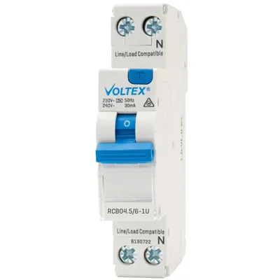 UniLine Single Module RCBO 1P+N C-Curve 30mA Universal Type A, Voltex, supplied and installed in Alice Springs