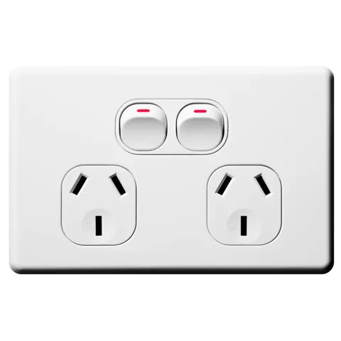 Shadowline Double Power Outlet 250V 10A, Voltex, supplied and installed in Alice Springs