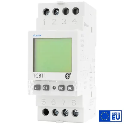 1 Channel DIN rail mounted time clock with Bluetooth, Voltex, supplied and installed in Alice Springs