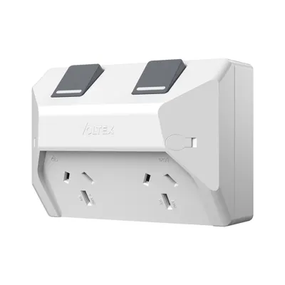 Weatherproof Double Outlet - IP54 - 10A - Slimline, Voltex, supplied and installed in Alice Springs