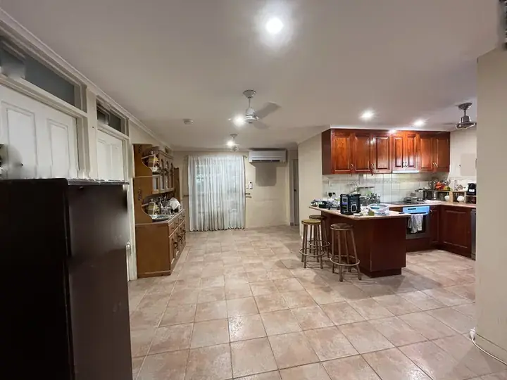 After: the same room finished, with a new ceiling and lights
