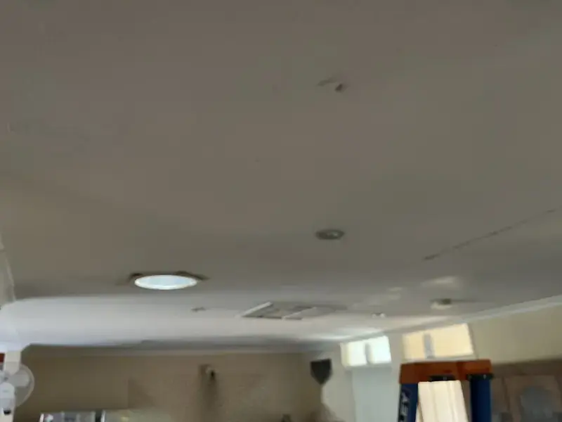 The old round skylight in the living room ceiling, where the roof was leaking